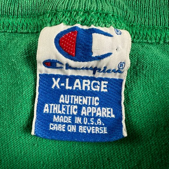 Champion Vintage Single Stitch Green T-Shirt Size XL USA Made Essential - Picture 5 of 9